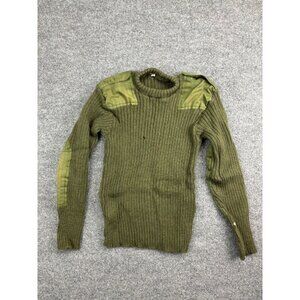 Vintage British Military Jumper Sweater Men's 15 Green Wool Pullover Crew Neck